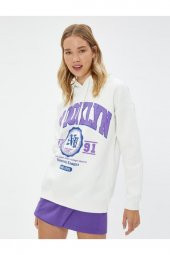 4WAL10089IK Koton Kadın Sweat EKRU - 6