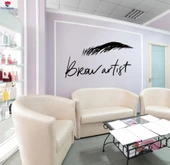 Dekorasyon Duvar Sticker Kaş Güzellik Salonu Kırışıklık Göz Kaş Sanatçı Logo Çıkartmaları - 1