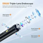 DEPSTECH Üç Lensli Endüstriyel Endoskop Kamera 1080P Boroskop - 5m - 4
