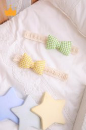 Babyhola Kız Bebek 2li Saç Bandı Bandana Set Yeşil-Sarı 1704 - 3