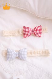 Babyhola Kız Bebek 2li Saç Bandı Bandana Set Kırmızı-Gri 1705 - 2