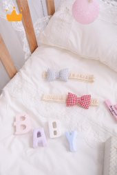 Babyhola Kız Bebek 2li Saç Bandı Bandana Set Kırmızı-Gri 1705 - 4