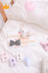 Babyhola Kız Bebek 2li Saç Bandı Bandana Set Siyah-Krem 1706 - 1