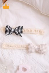 Babyhola Kız Bebek 2li Saç Bandı Bandana Set Siyah-Krem 1706 - 2