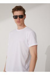 O Yaka Armürlü Beyaz Erkek T-shirt Ts1014000278 thumbnail 1
