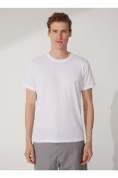 O Yaka Armürlü Beyaz Erkek T-shirt Ts1014000278 thumbnail 3