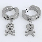 Küpe Kulak Kuru Kafa Çelik Gri Kadın Erkek İthal 316 L Paslanmaz Kararmaz - 3