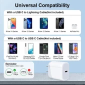 Apple Iphone Tüm Serilerle Uyumlu Hızlı Şarj Aleti Kablo Adaptör 5 6 7 8 X 11 12 13 14 Pro Max Plus (20W Type-C Çıkışlı) - PD20L - 6