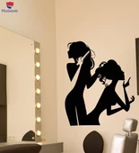 Dekorasyon Duvar Sticker Saç Güzellik Salonu Kızlar Makyaj Moda Çıkartmaları thumbnail 1