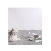 Tineke Standlı   Kedi Kafalı  Mama Kabı  Şeffaf 2 li - 2