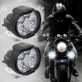 2 Adet Motosiklet Scooter Led Sis Farı Çakar Ve Sabit Mod 6 Ledli - 1