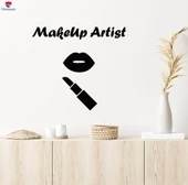 Dekorasyon Duvar Sticker Güzellik Salonu Makyaj Sanatçısı Ruj Dudaklar Kozmetik Çıkartmalar - 1