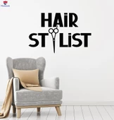 Dekorasyon Duvar Sticker Güzellik Salonu Saç Stilisti Logo Makas Kelimeler Profesyonel Kuaför Çıkartmalar - 1