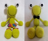 Bay ve Bayan Sevimli Kurbağa Amigurumi Organik Oyuncak - 1