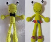 Bay ve Bayan Sevimli Kurbağa Amigurumi Organik Oyuncak - 2