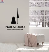 Dekorasyon Duvar Sticker Güzellik Salonu Tırnak Salonu Lehçe Manikür Pedikür Çıkartmalar - 1