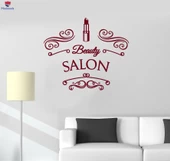 Dekorasyon Duvar Sticker Güzellik Salonu Ruj Yazı Tabela Dekor Sanat Çıkartmaları thumbnail 1