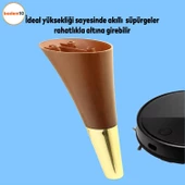 Clara Mobilya Kanepe Tv Ünitesi Konsol Koltuk Ayağı Ahşap Desenli Ceviz Altın 18 Cm (4 ADET) - 4