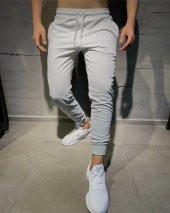 NO 601   Yazlık İnce İthal Kumaş Jogger Eşofman Altı , Ribana Paça, Orta Bel Comfort Kumaş - 2