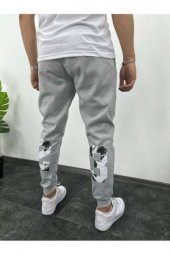 NO 601  Yazlık İnce İthal Kumaş  23 Baskılı  Jogger Eşofman Altı , Ribana Paça, Orta Bel Comfort Kumaş - 1