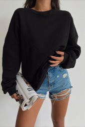 NO 601  KADIN BİSİKLET YAKA SWEAT - 1