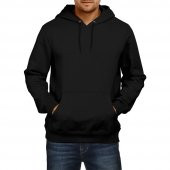 NO 601  Unisex Siyah NY Baskılı Kapüşonlu Sweatshirt Hoodie - 1