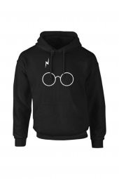 NO 601  Unisex Siyah Harry Potter Kapüşonlu Sweatshirt - 1