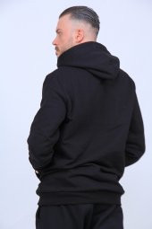 NO 601  Unisex Siyah 2iplik Polarlı Sweatshirt - 2