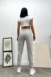 NO 601  KADIN Yazlık İnce İthal Kumaş Jogger Eşofman Altı , Lastik Paça, Yüksek Bel Comfort Kumaş - 3