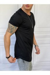 Phimoda  Erkek Slim Fit Oval Kesim Kısa Kollu Siyah Pamuk Basic Tshirt - 1