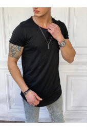 Phimoda  Erkek Slim Fit Oval Kesim Kısa Kollu Siyah Pamuk Basic Tshirt - 2