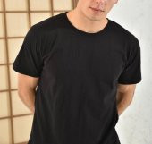 NO 601  Basic Slim Fit Oval Kesim Cepsiz Bisiklet Yaka T-shirt - 2