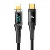 Usams US-SJ588 Dijital Göstergeli 1.2m PD 20W Type-C to Lightning iPhone Hızlı Şarj ve Data Kablosu - 1