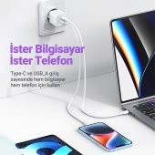 Usams US-CC189P 30W QC+PD (Type-C+USB) Mini Hızlı Şarj Başlığı-Mor - 5