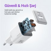 Usams US-CC189B 30W QC+PD (Type-C+USB) Mini Hızlı Şarj Başlığı-Siyah - 7
