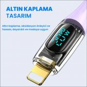 Usams US-SJ588 Dijital Göstergeli 1.2m PD 20W Type-C to Lightning iPhone Hızlı Şarj ve Data Kablosu - 4