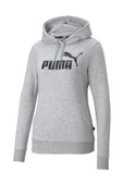 Puma ESS Logo Hoodie Kadın Sweatshirt Gri XS-XL - 4