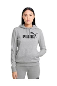 Puma ESS Logo Hoodie Kadın Sweatshirt Gri XS-XL - 1