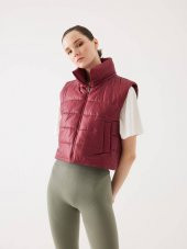 Crop Bordo Şişme Yelek - 2