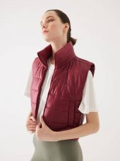Crop Bordo Şişme Yelek - 4