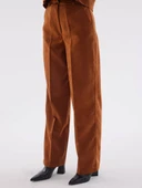 Süet Camel Bol Paça Pantolon - 2