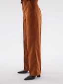 Süet Camel Bol Paça Pantolon - 3