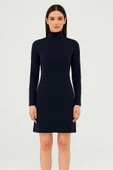 Lacivert Balıkçı Yaka Triko Elbise thumbnail 1
