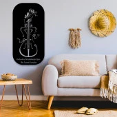 Veraart Işıklı Kişiselleştirilebilir  Müzik Temalı Tablo Kadın Figürlü Dekoratif Gece Lambası 43 cm - 5
