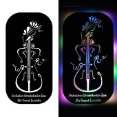 Veraart Işıklı Kişiselleştirilebilir Müzik Temalı Tablo Kadın Figürlü Dekoratif Gece Lambası 60 cm - 11