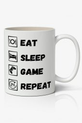 Eat Sleep Baskılı Kupa Bardak Baskılı Kahve Kupa Bardak-1 - 1