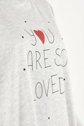 Gri Melanj You Are So Loved Şort Takım - 3