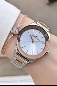 Daniel Klein DKISTE104 Rose Gümüş Renk Kesme Camlı Kadın Kol Saati Ve Bileklik thumbnail 2