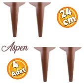 Aspen Lüks Mobilya Kanepe Koltuk Tv Ünitesi Konsol Ayağı Ayakları 24 Cm Ahşap Desenli Ayak (4 ADET) - 1