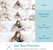 Moonybaby 5" HD Düşük EMF Kablosuz Bebek Monitörü, Kameralı ve Sesli - 4